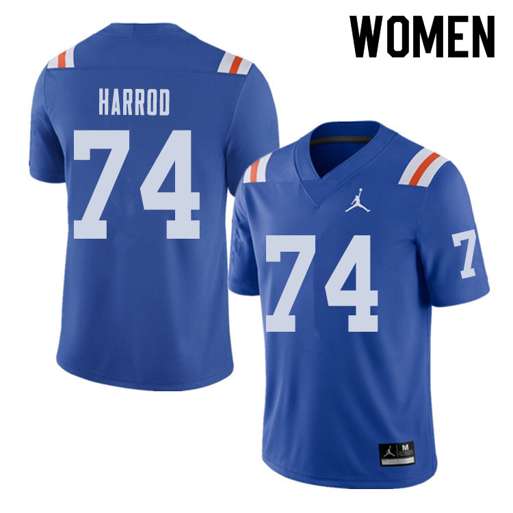 Jordan Brand Women #74 Will Harrod Florida Gators Throwback Alternate College Football Jerseys Sale-